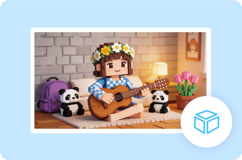 Roblox blocky art style image generator