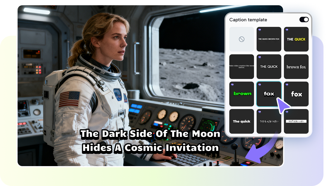 Auto-synced captions powered by an AI storyboard system