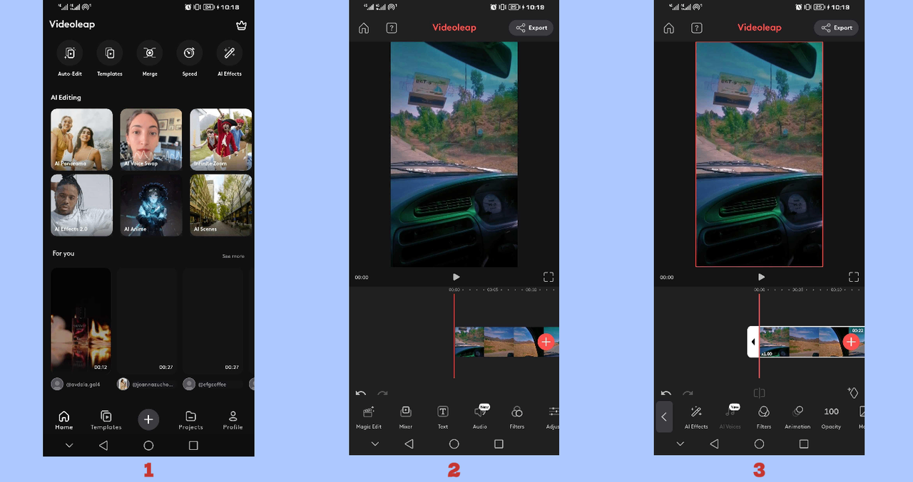 Videoleap app