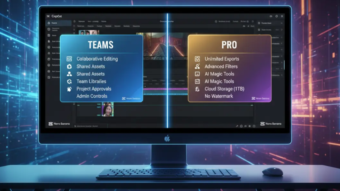 benefits of CapCut teams and pro