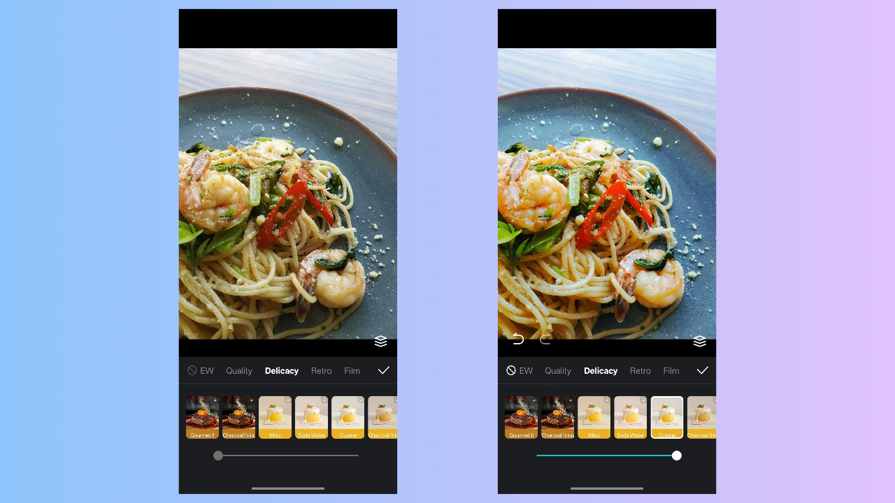 CapCut App's Cuisine filter