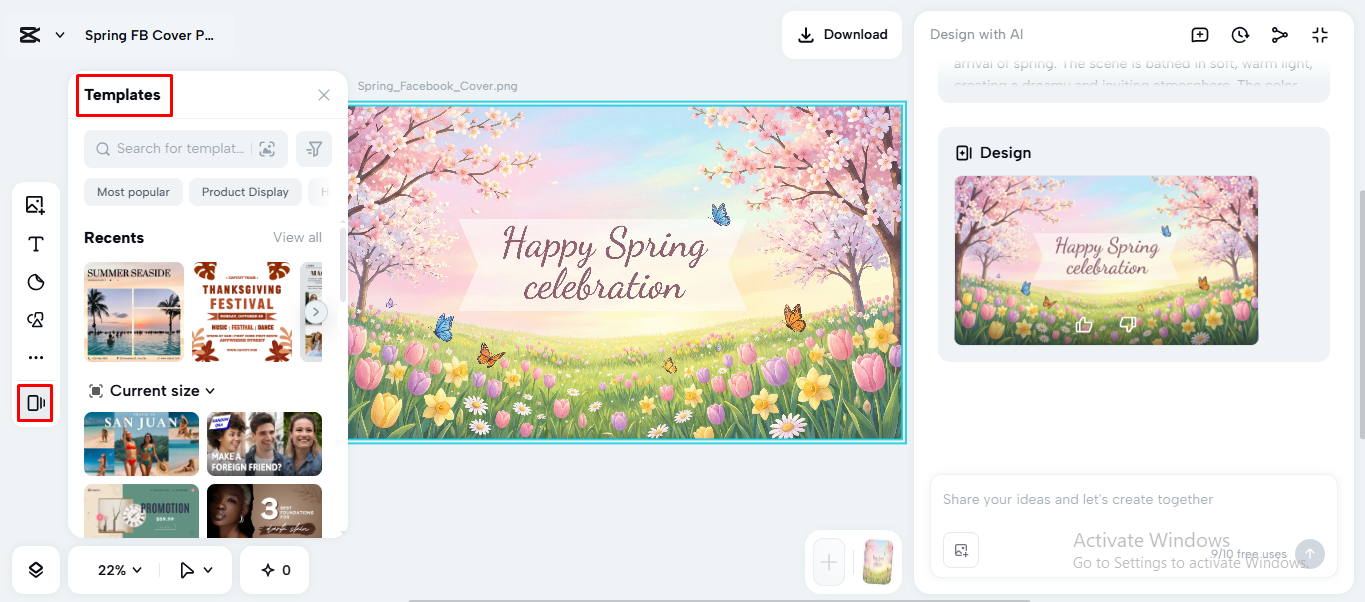 Creating a cover photo on the CapCut desktop video editor