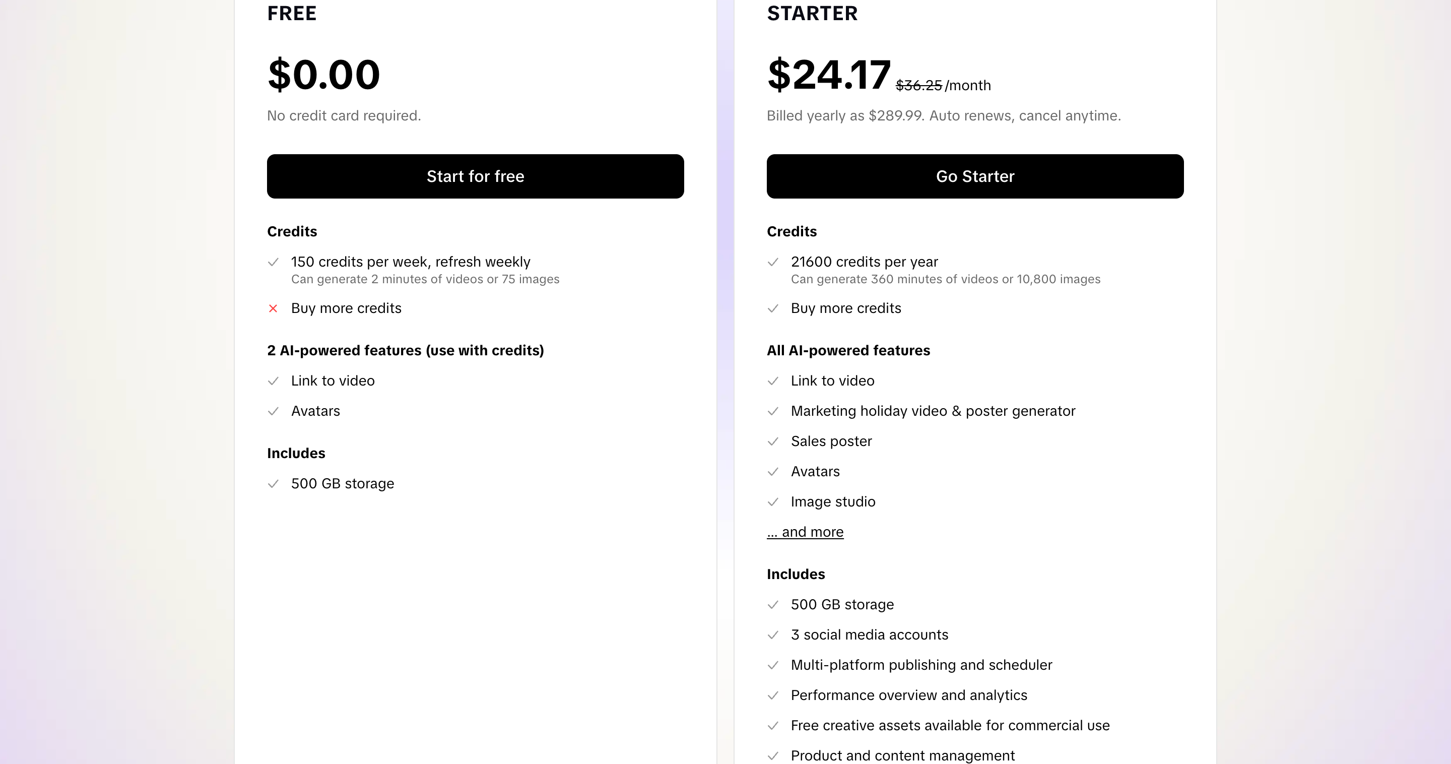 Pay for subscription plan