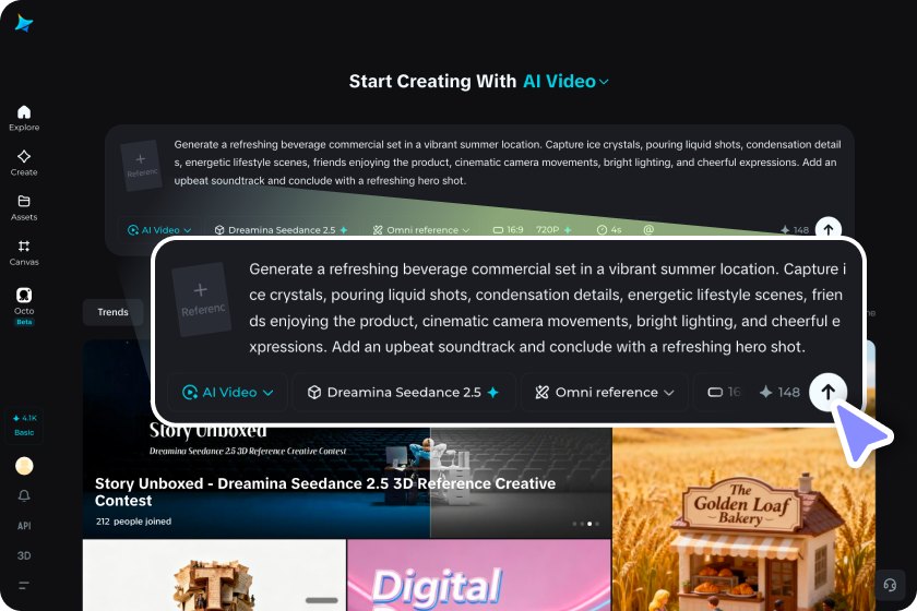 Step 1: Add your advertisement idea and upload references