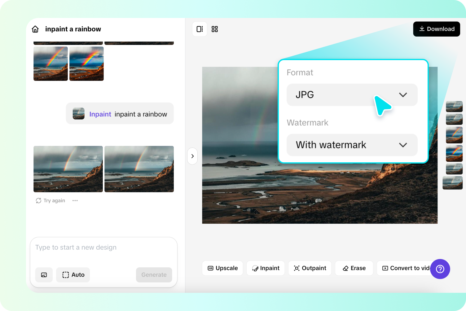 Exporting image from Pippit