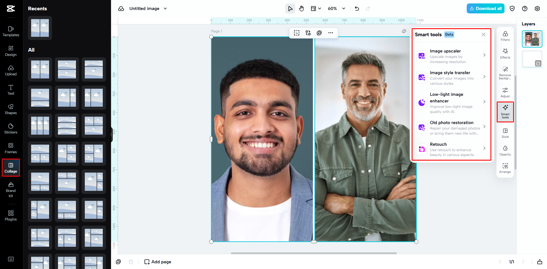 Crear un collage de fotos en CapCut Web