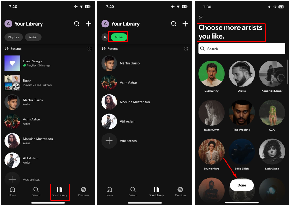 Image showing how to find other artist details