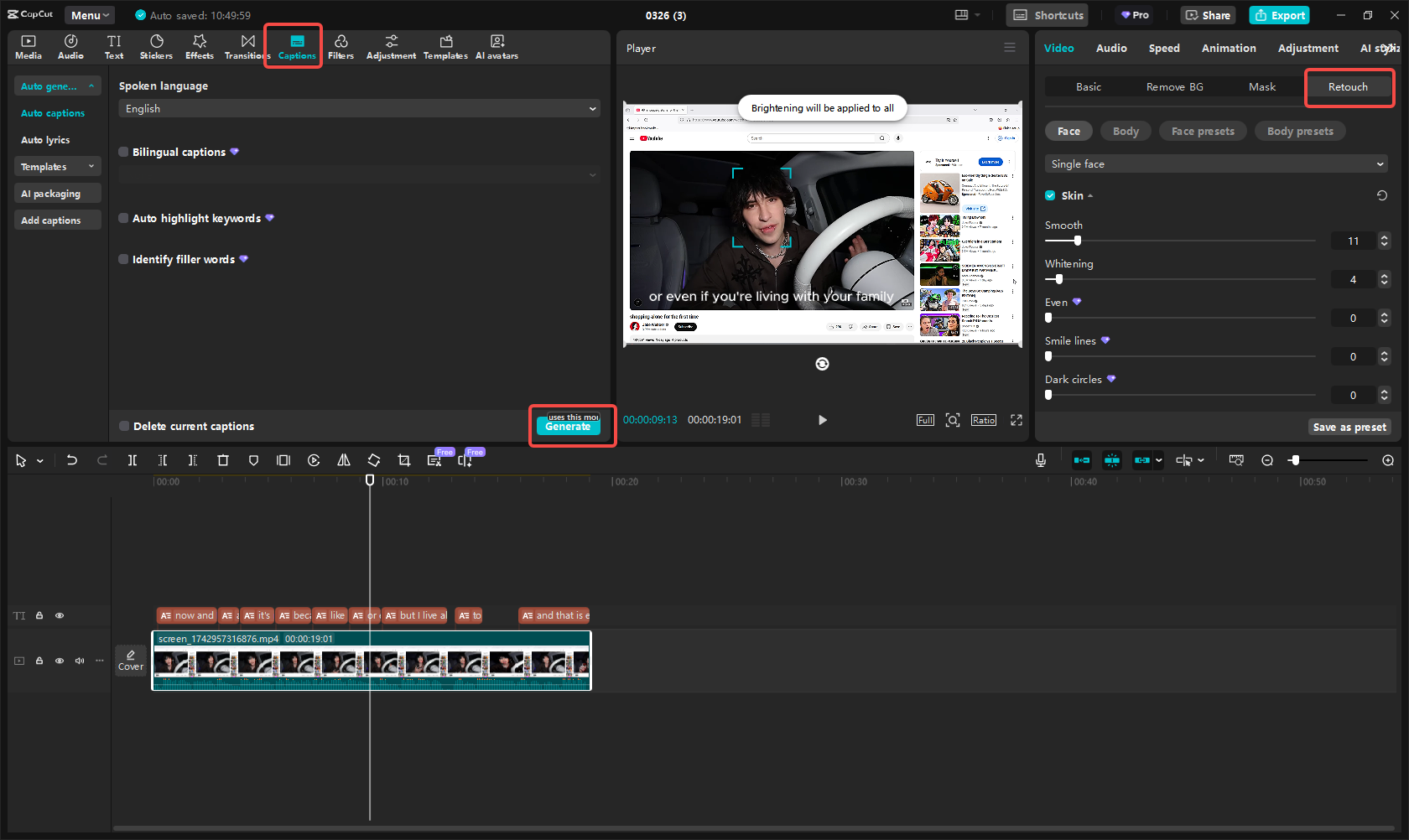 Edit the recording