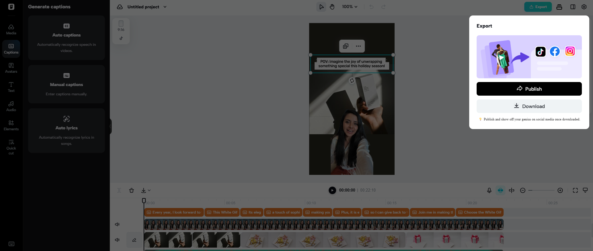 Export videos from Pippit