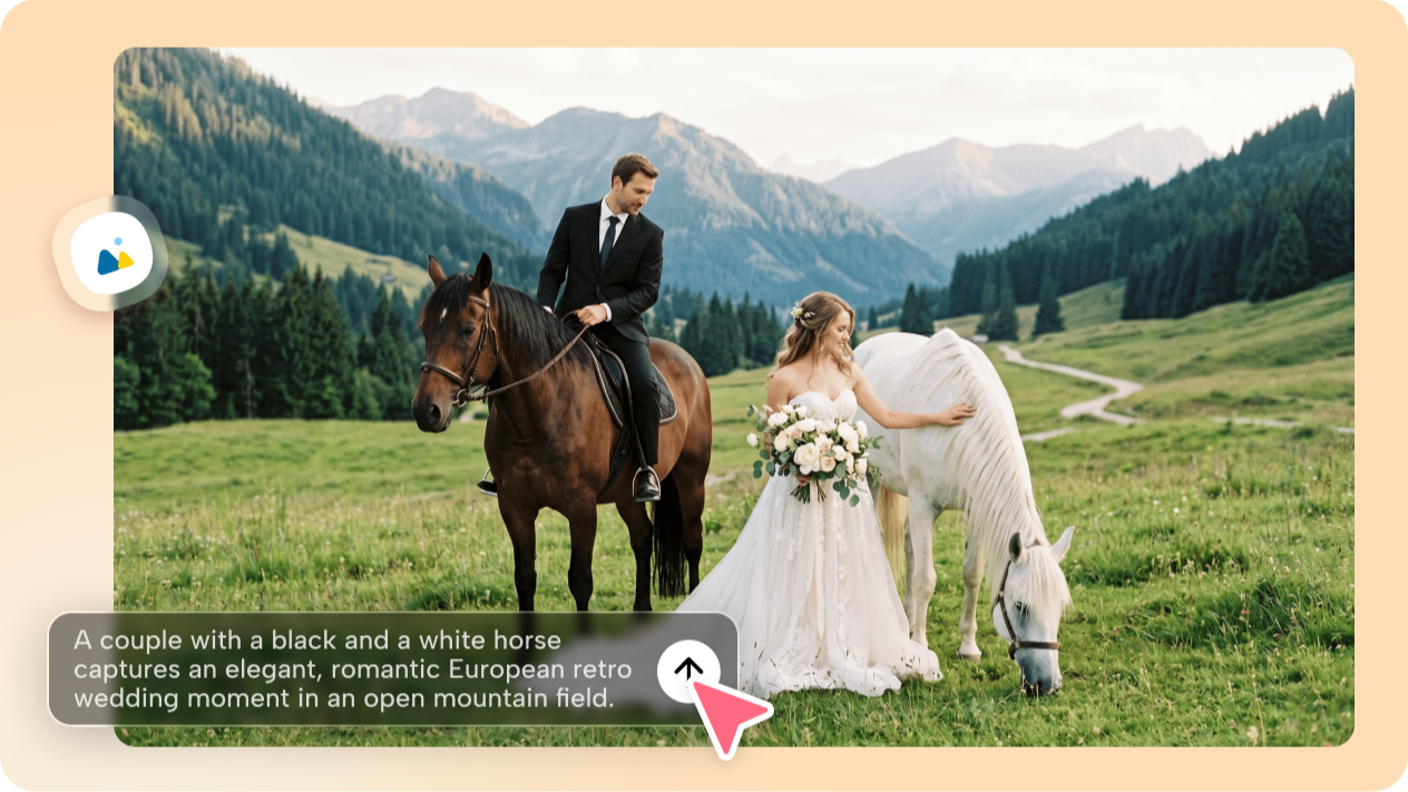 Generate wedding photo from text prompt