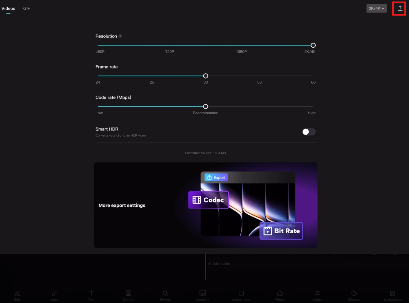 Export video