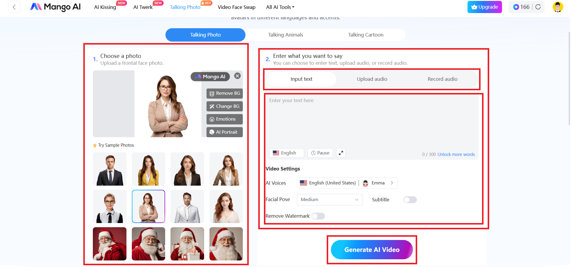 Add your script and choose the voice