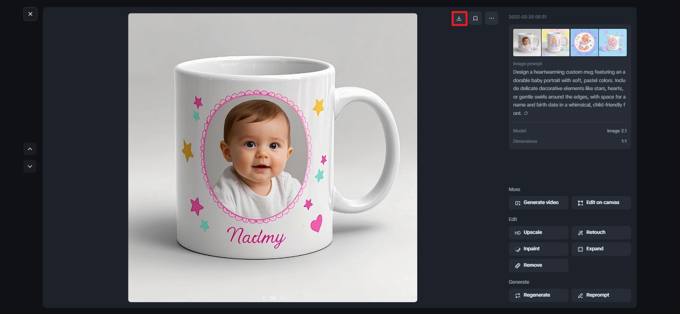 custom color changing mug with AI