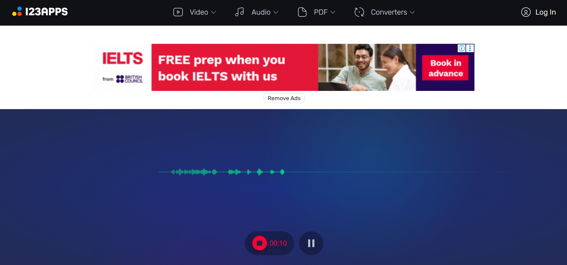 Interface of Voice Recorder - an online voice over tool