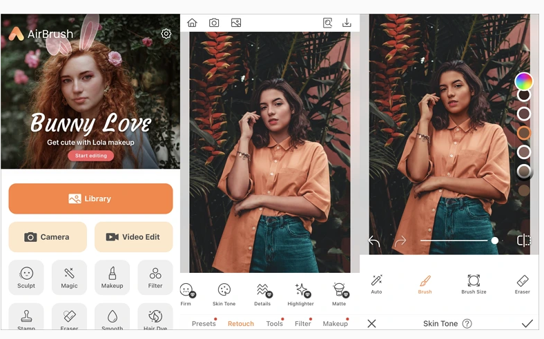 AirBrush skin color changing app