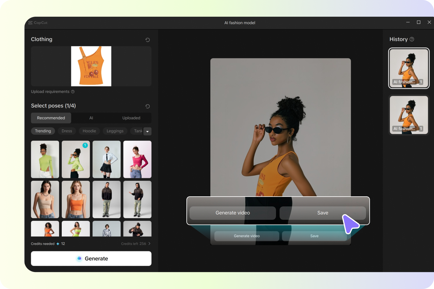 Guardar la imagen final de CapCut las herramientas de intercambio de ropa