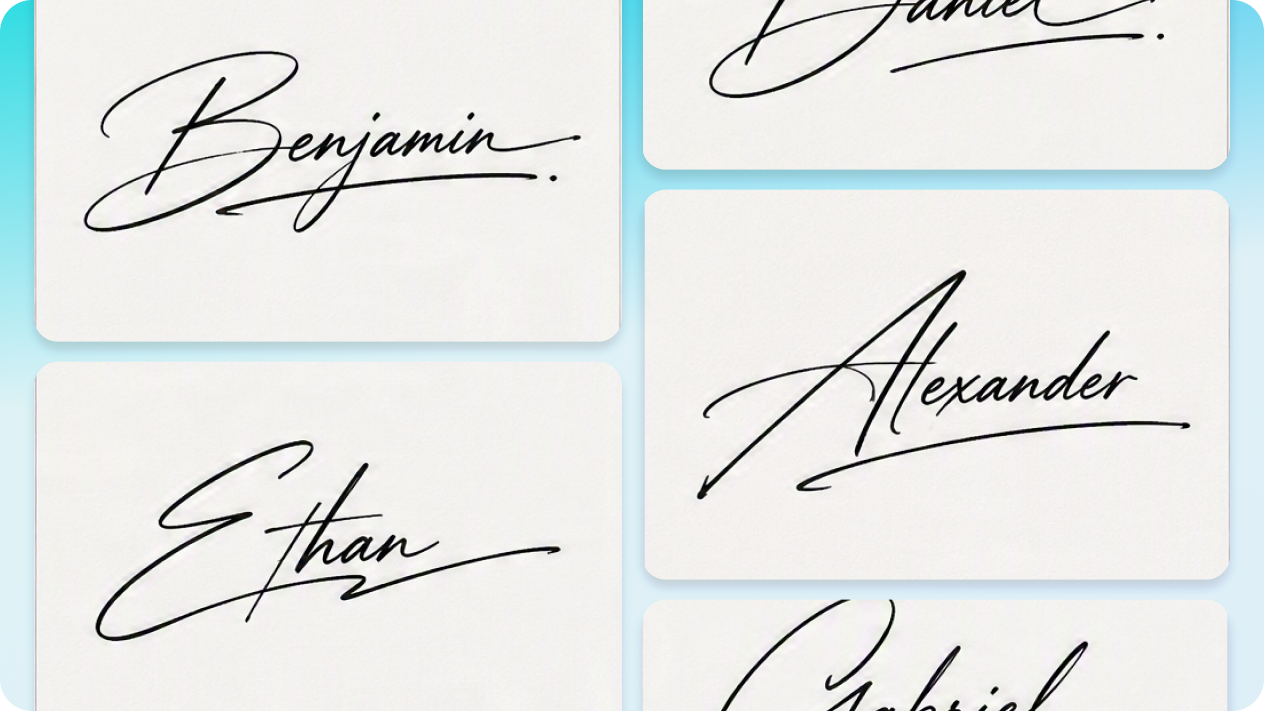 Compare 40 signature styles with AI Agent