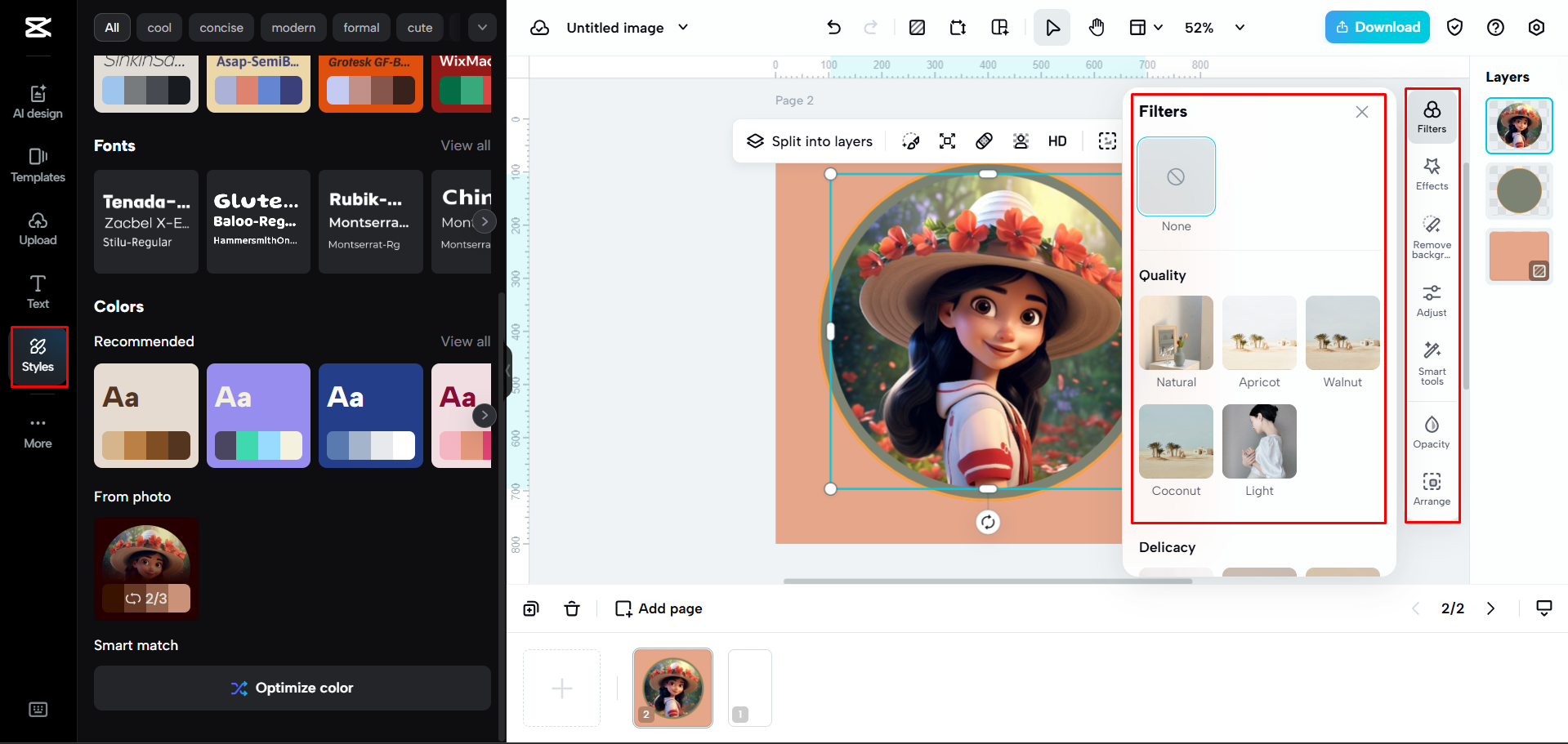 Editing the template with CapCut Web