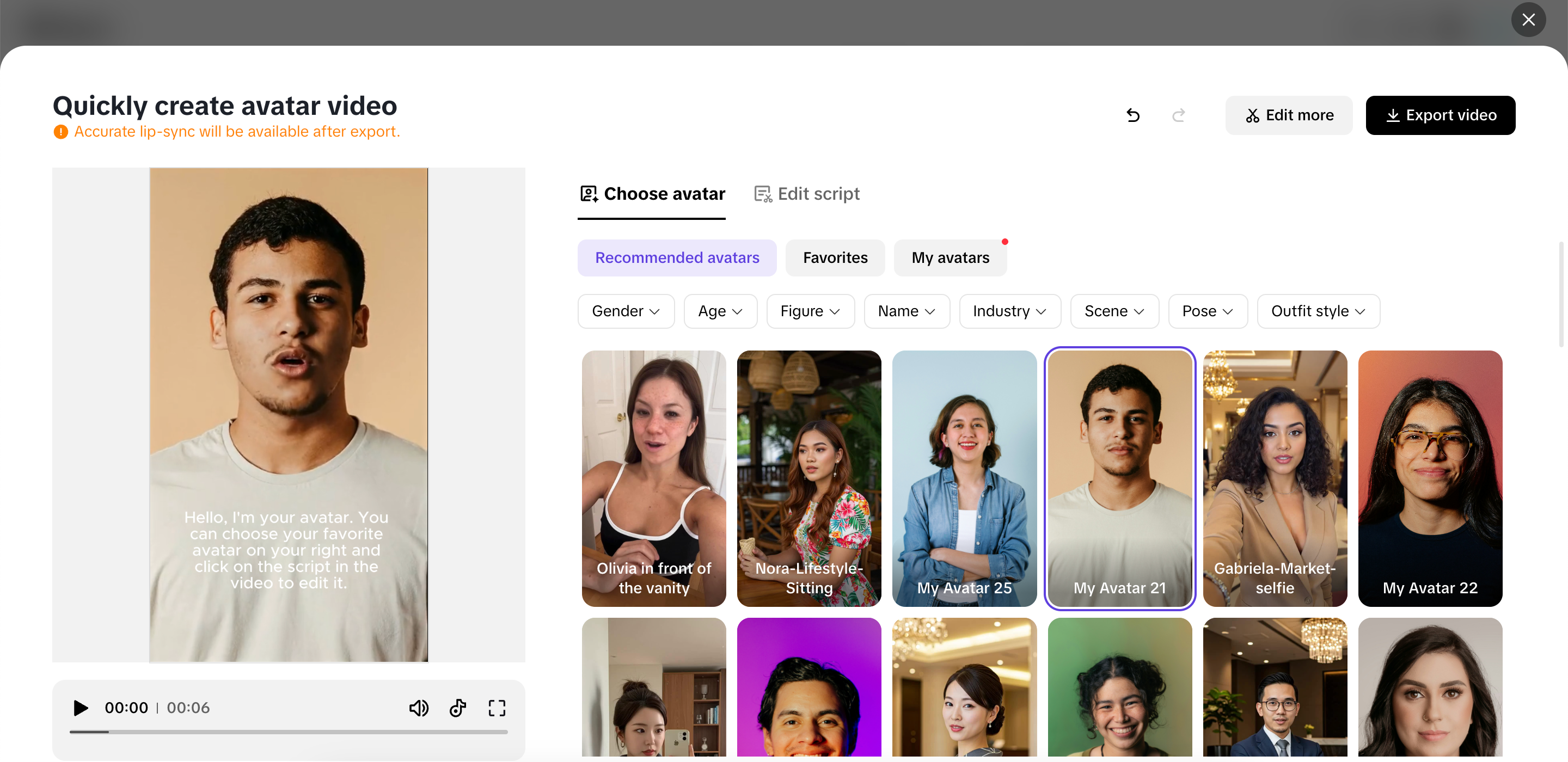 Avatares de IA personalizados