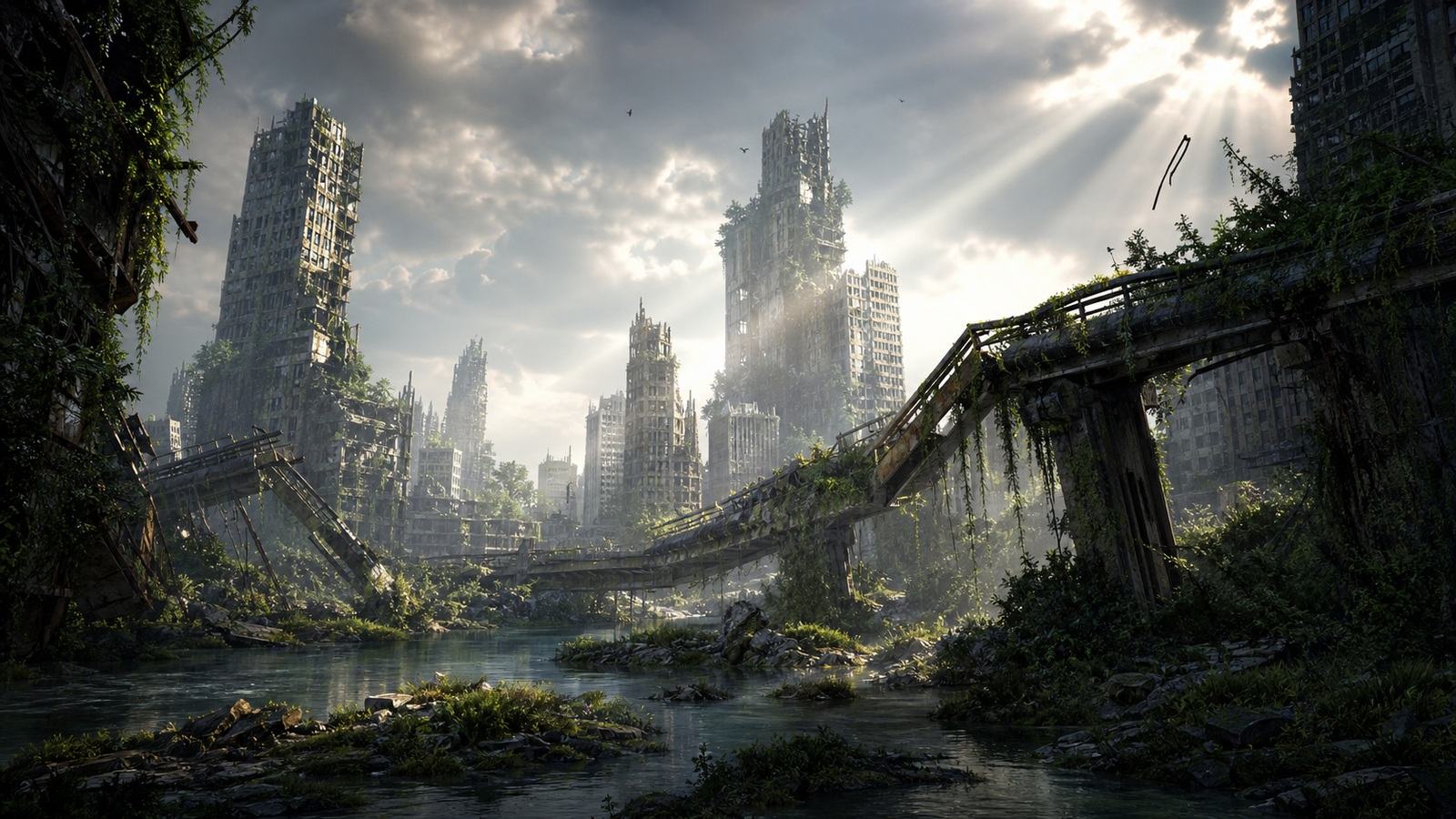Destroyed City AI Prompts example created for Dreamina
