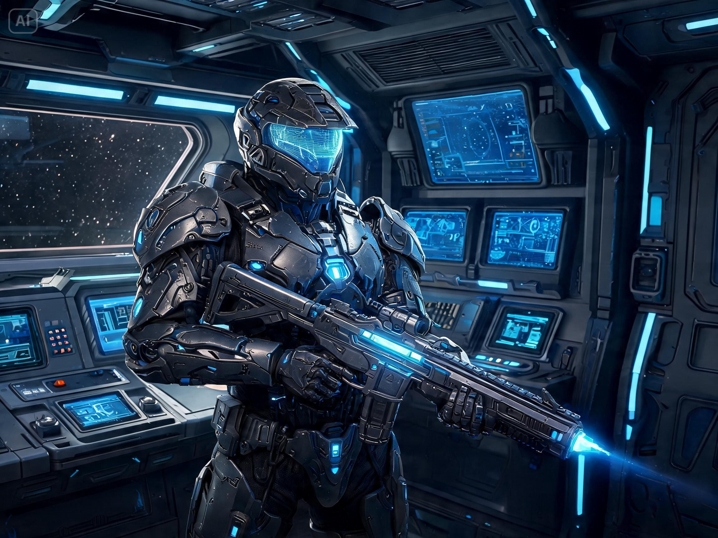 Prompt for a sci-fi space soldier