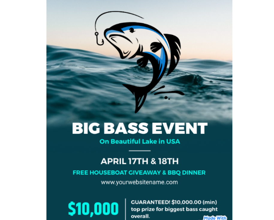 Adventure fishing travel flyer