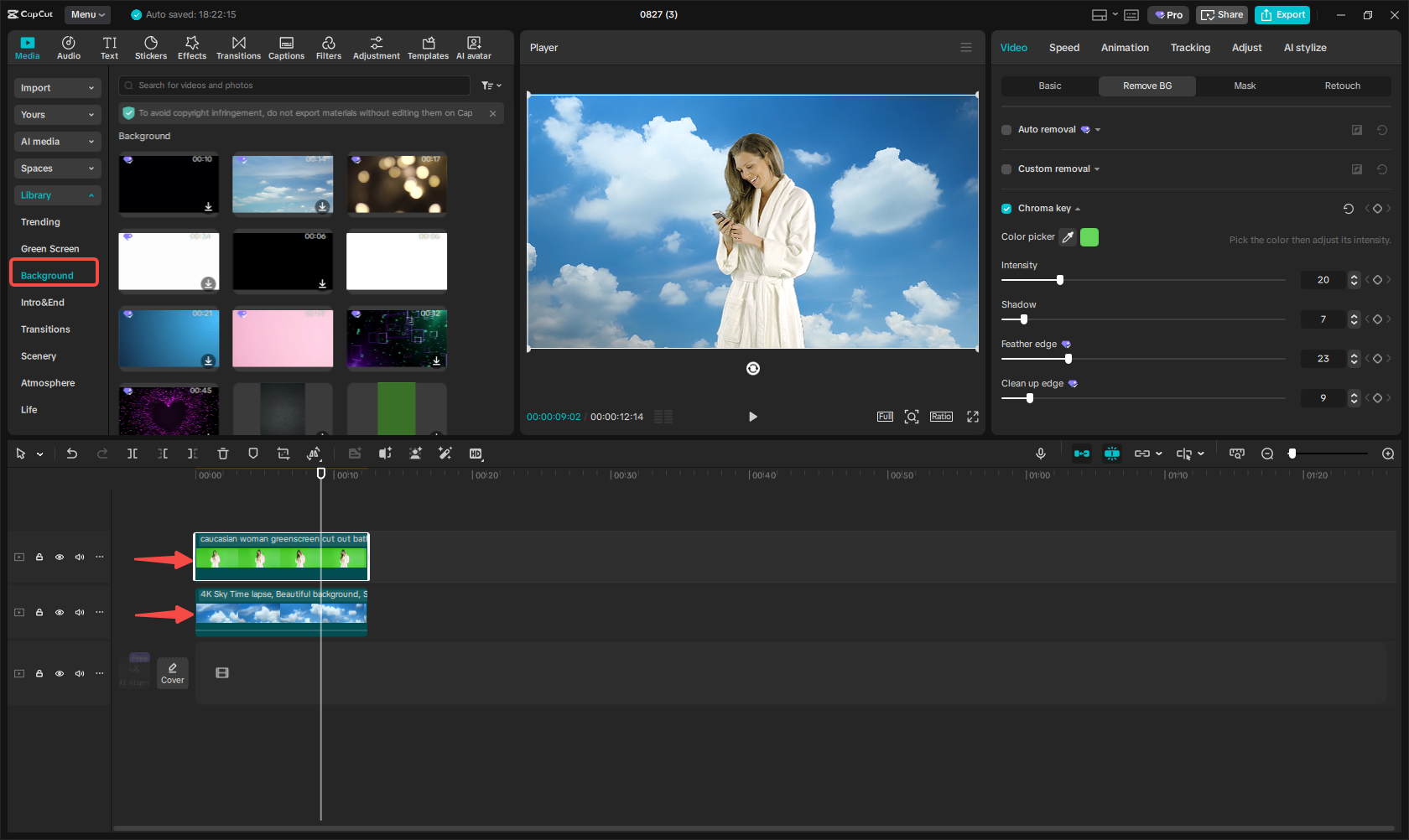Replace the background