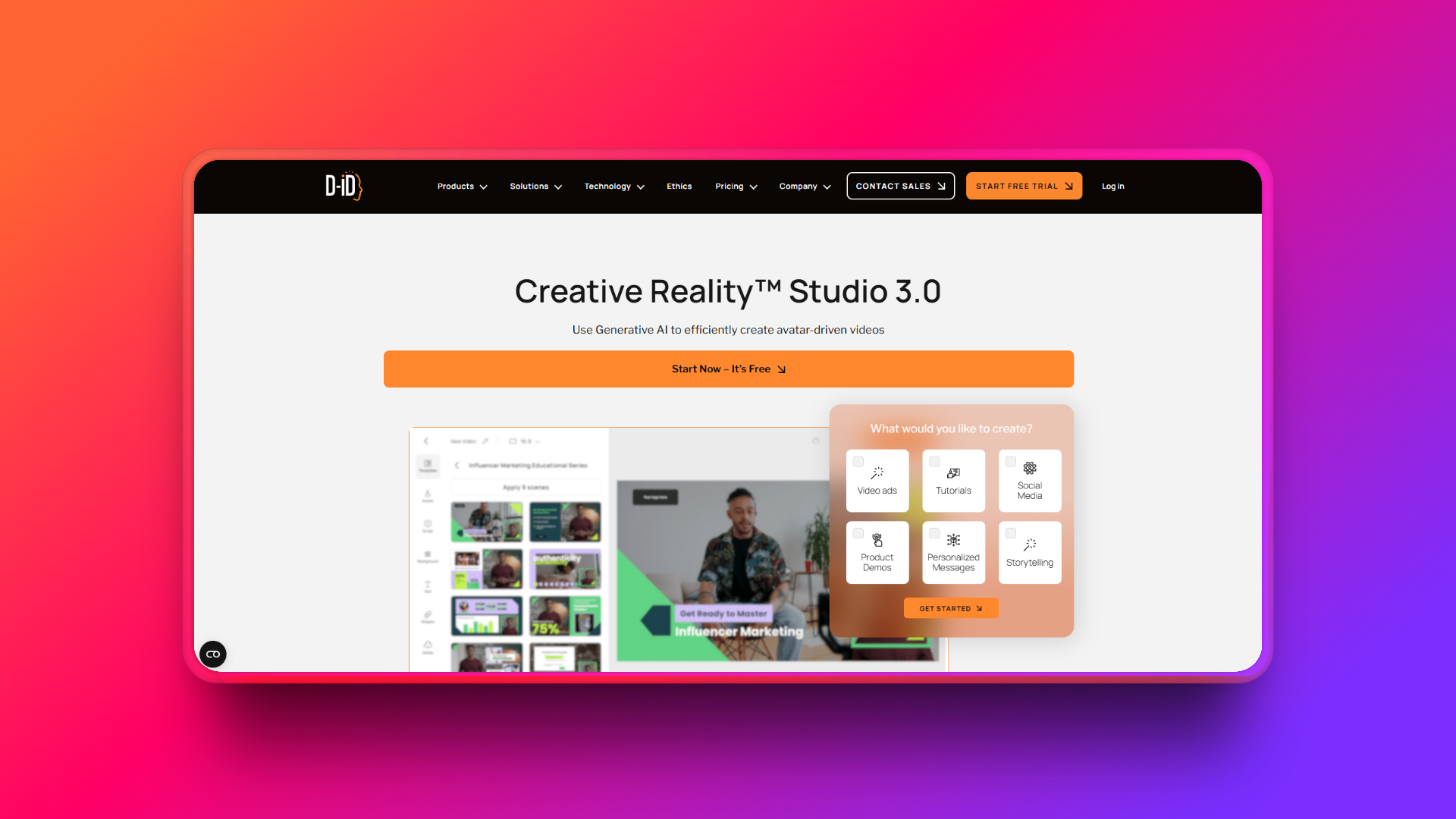 Creating AI avatars with D-ID