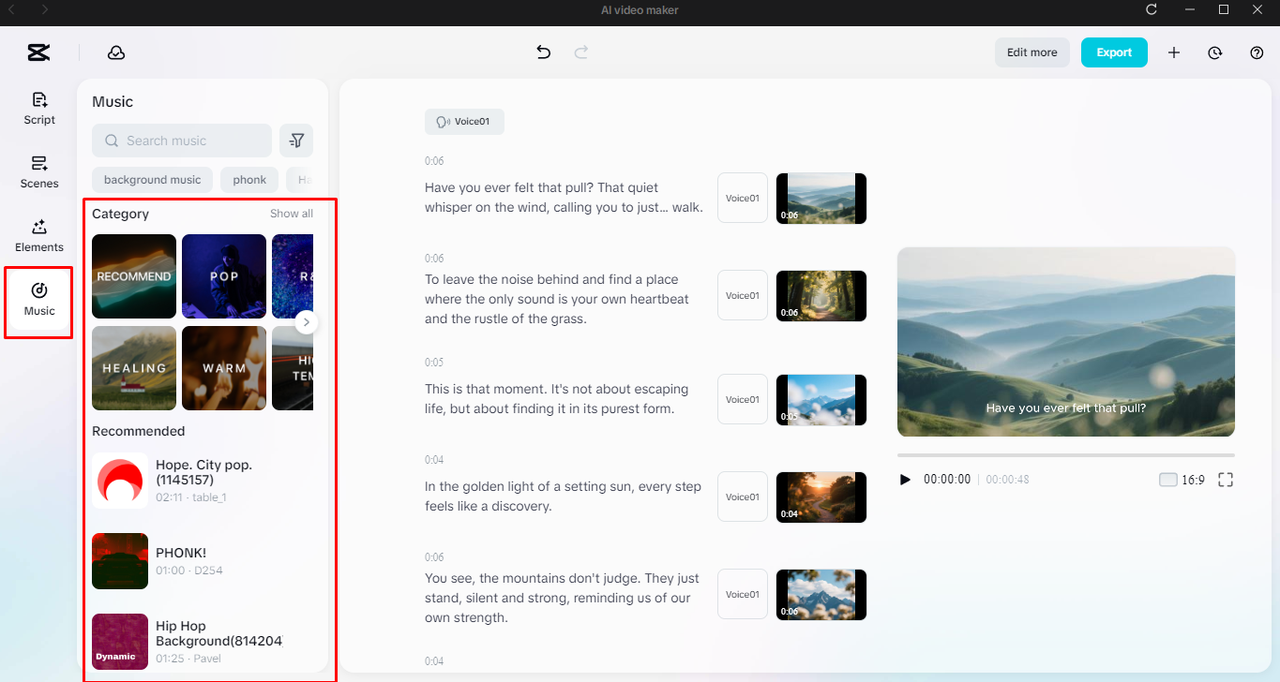 Adding captions to the video in CapCut desktop video editor