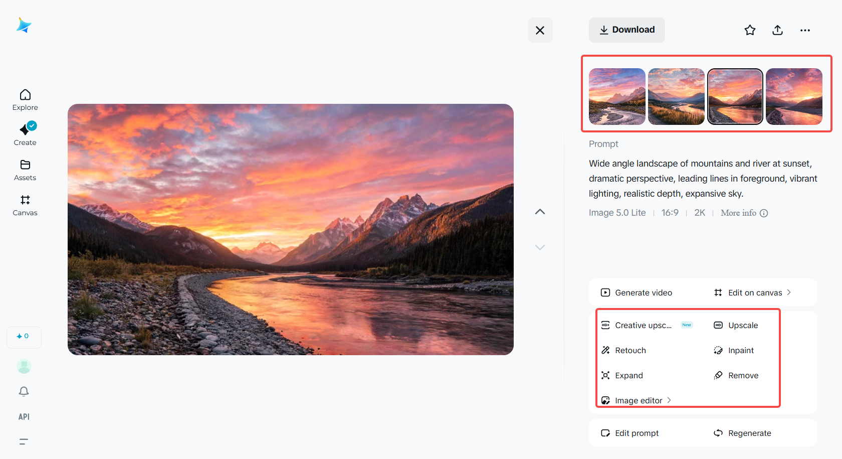 Edit the wide-angle image