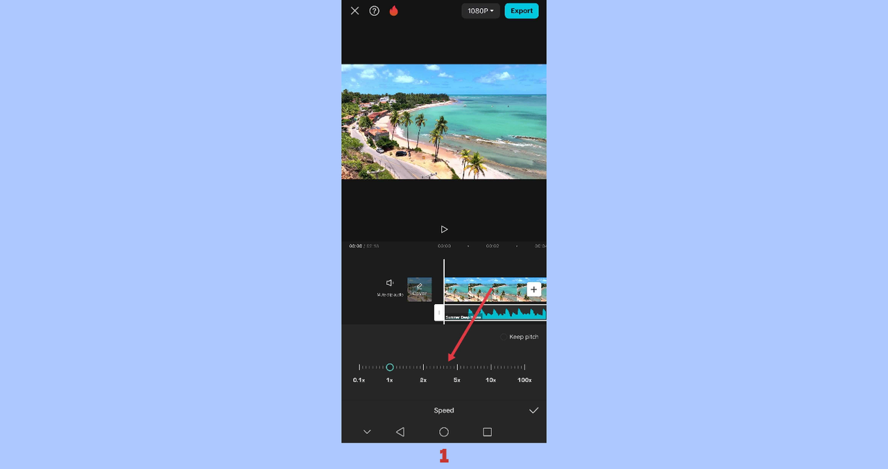 audio speed in CapCut App