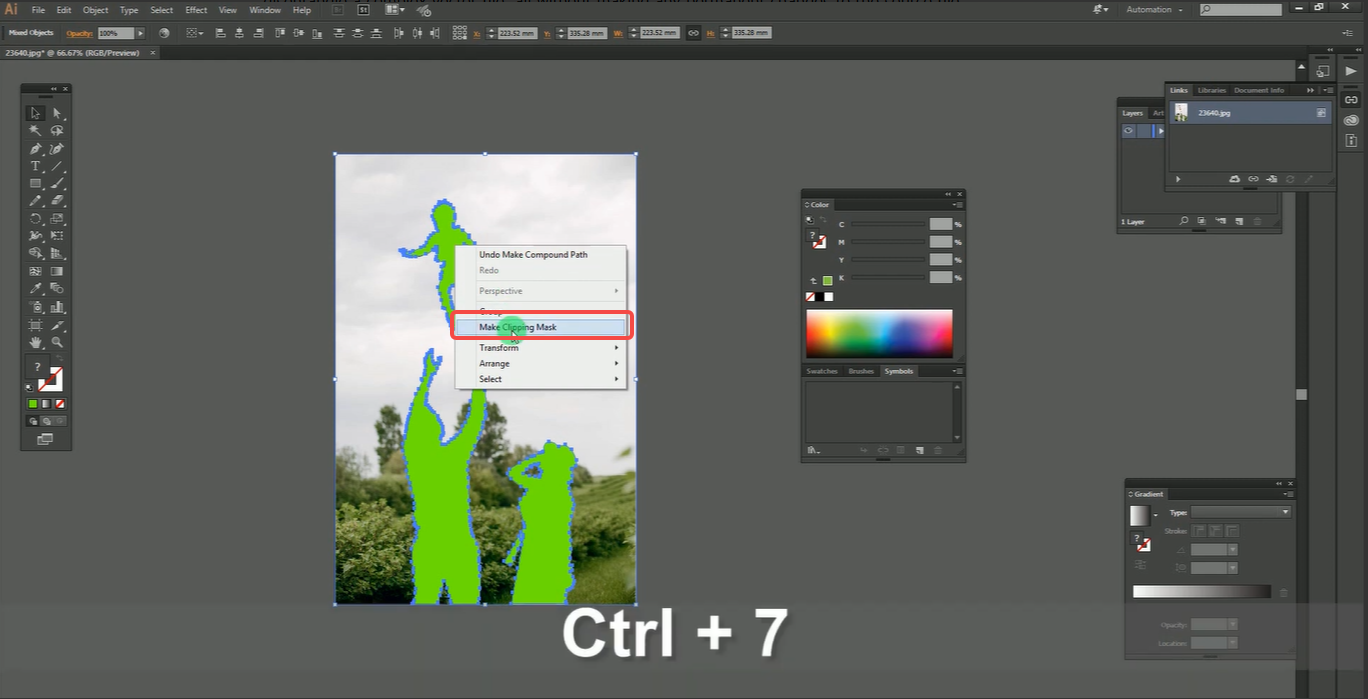 Make a clipping mask in Illustrator