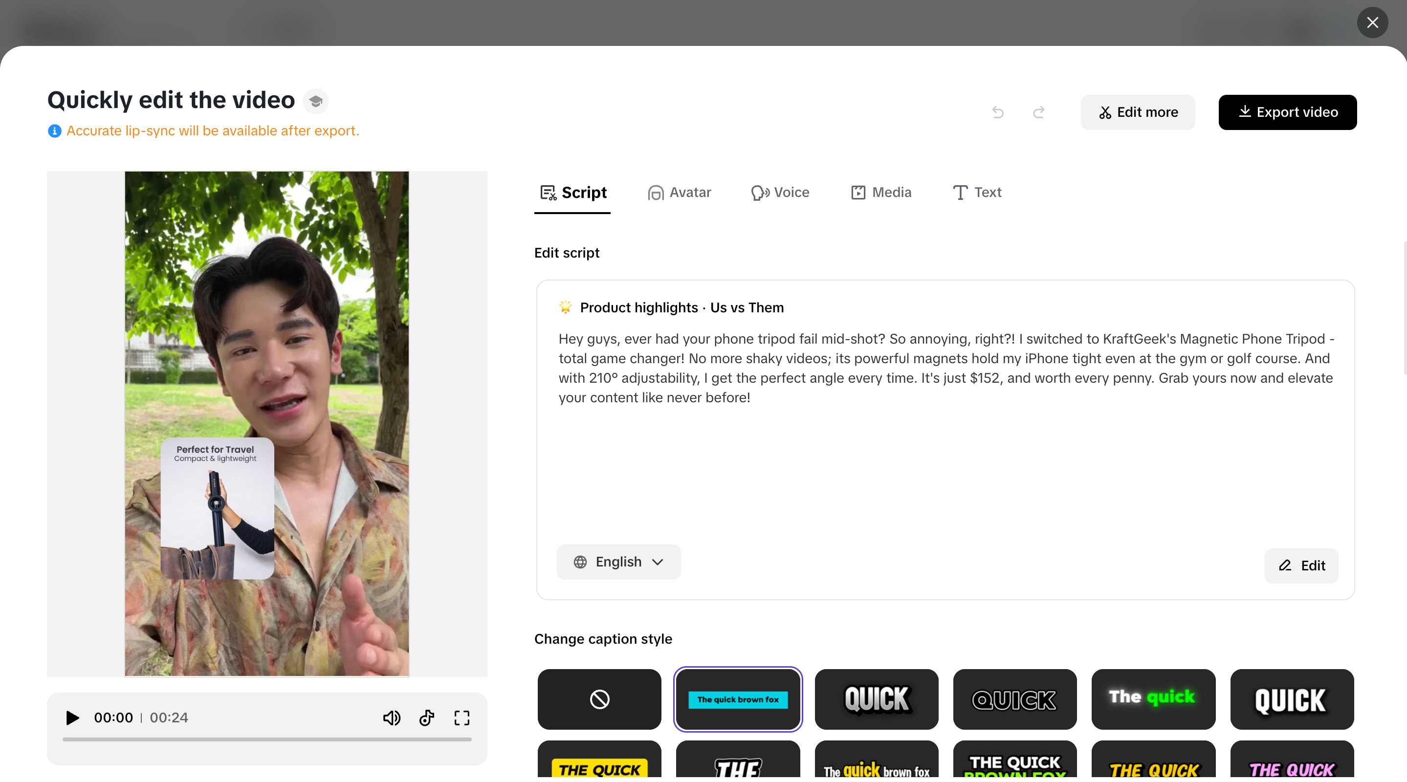 Edit and refine your video