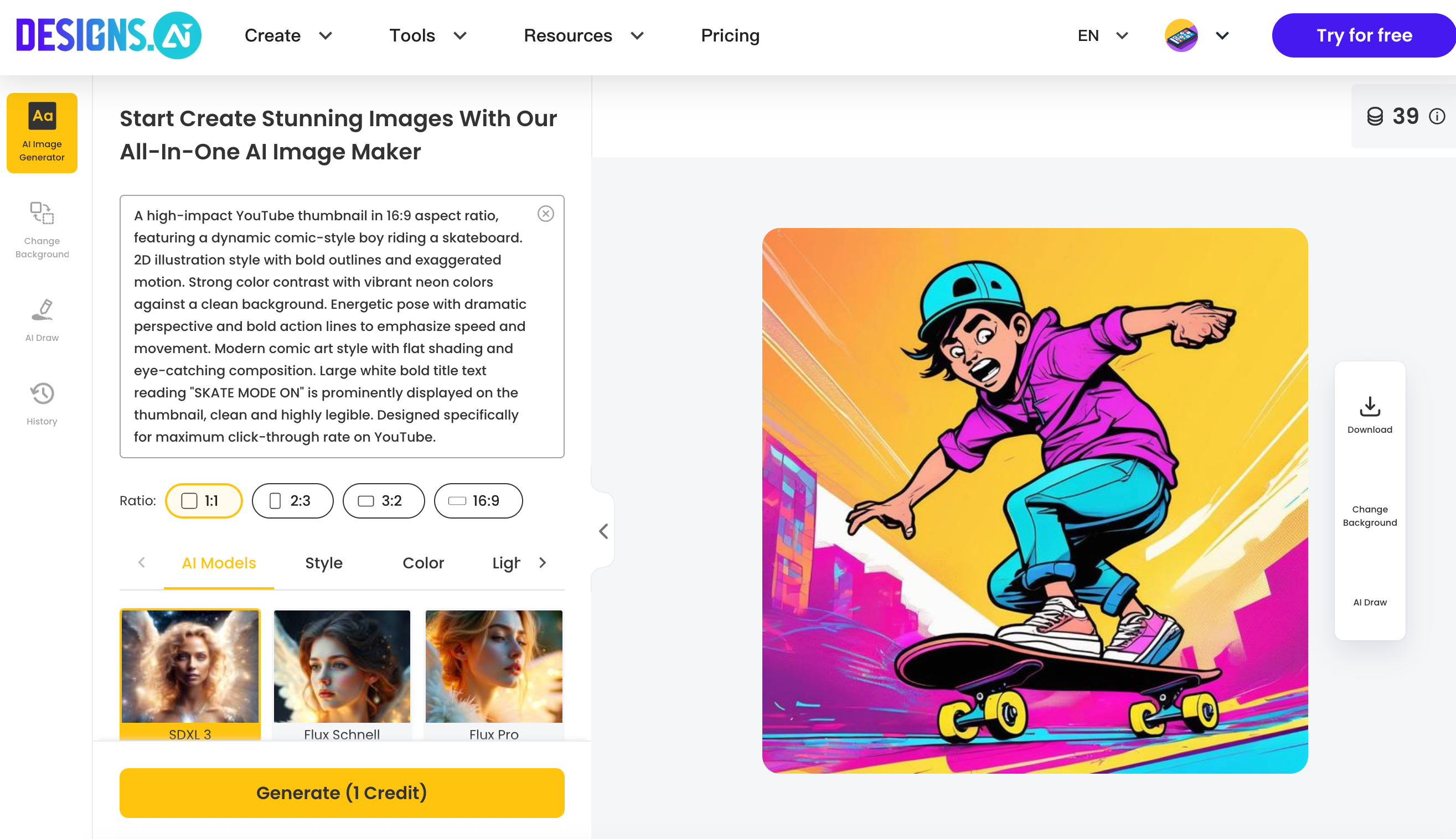 Designs.ai: AI Image Generator