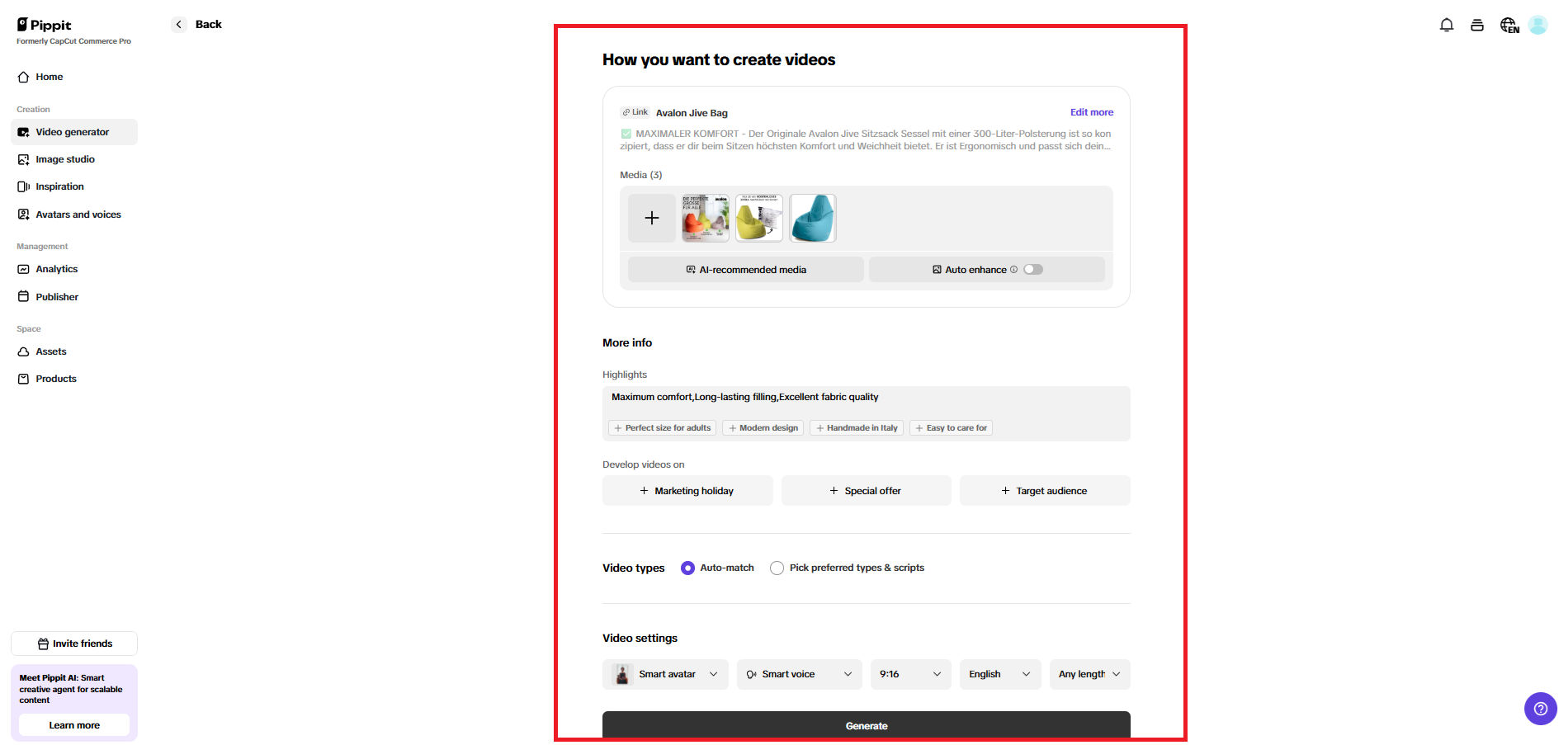 How do you want to create a video page