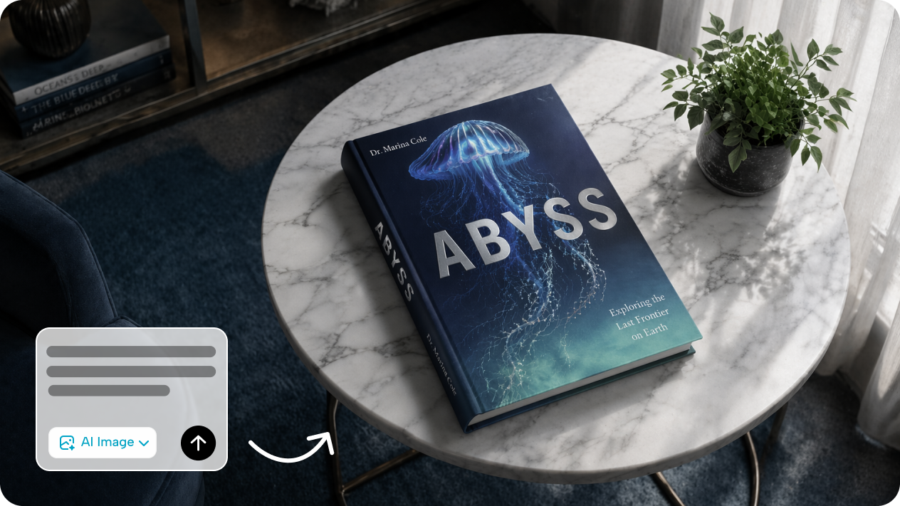 Design your entire book cover from a text description