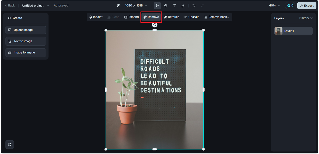 Remove existing text for clarity