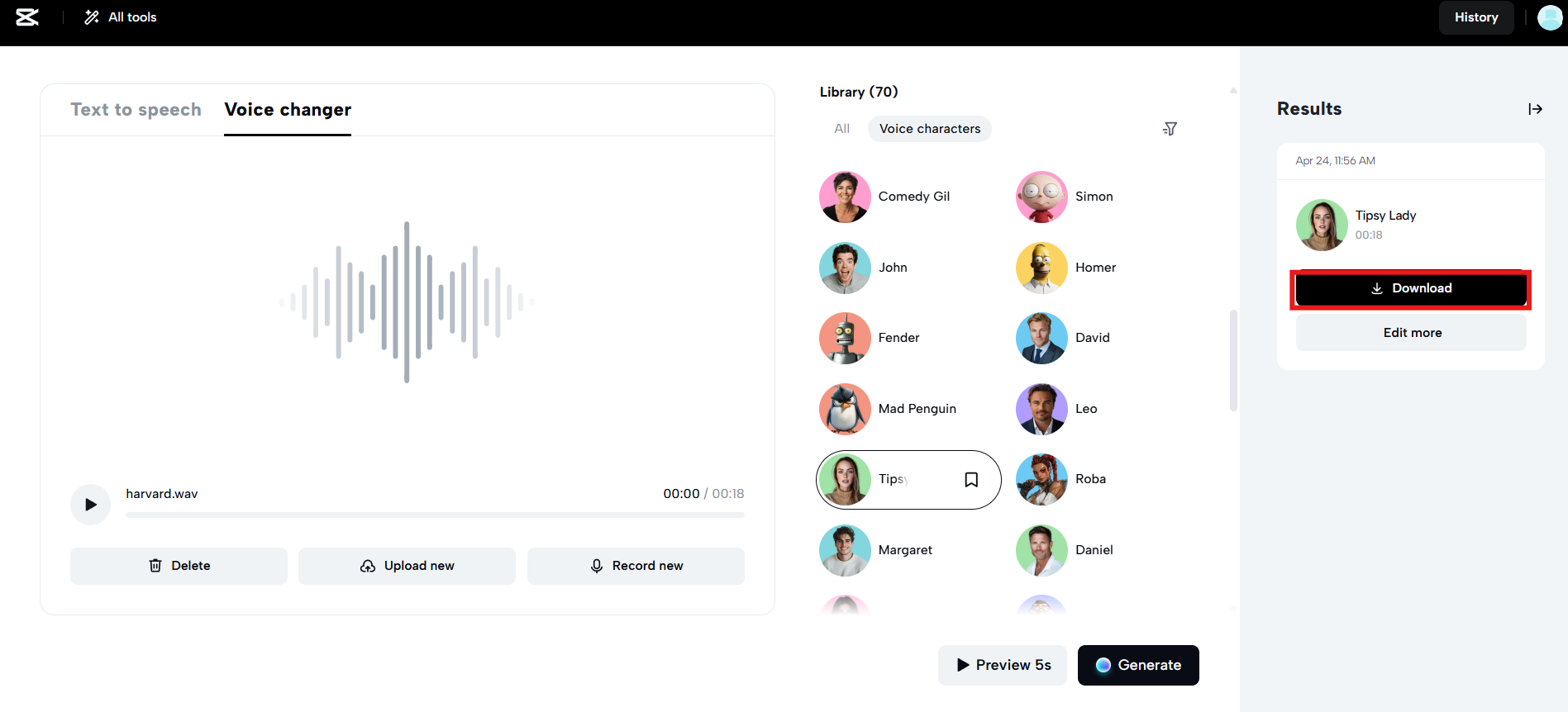 Vie yhdellä napsautuksella.
