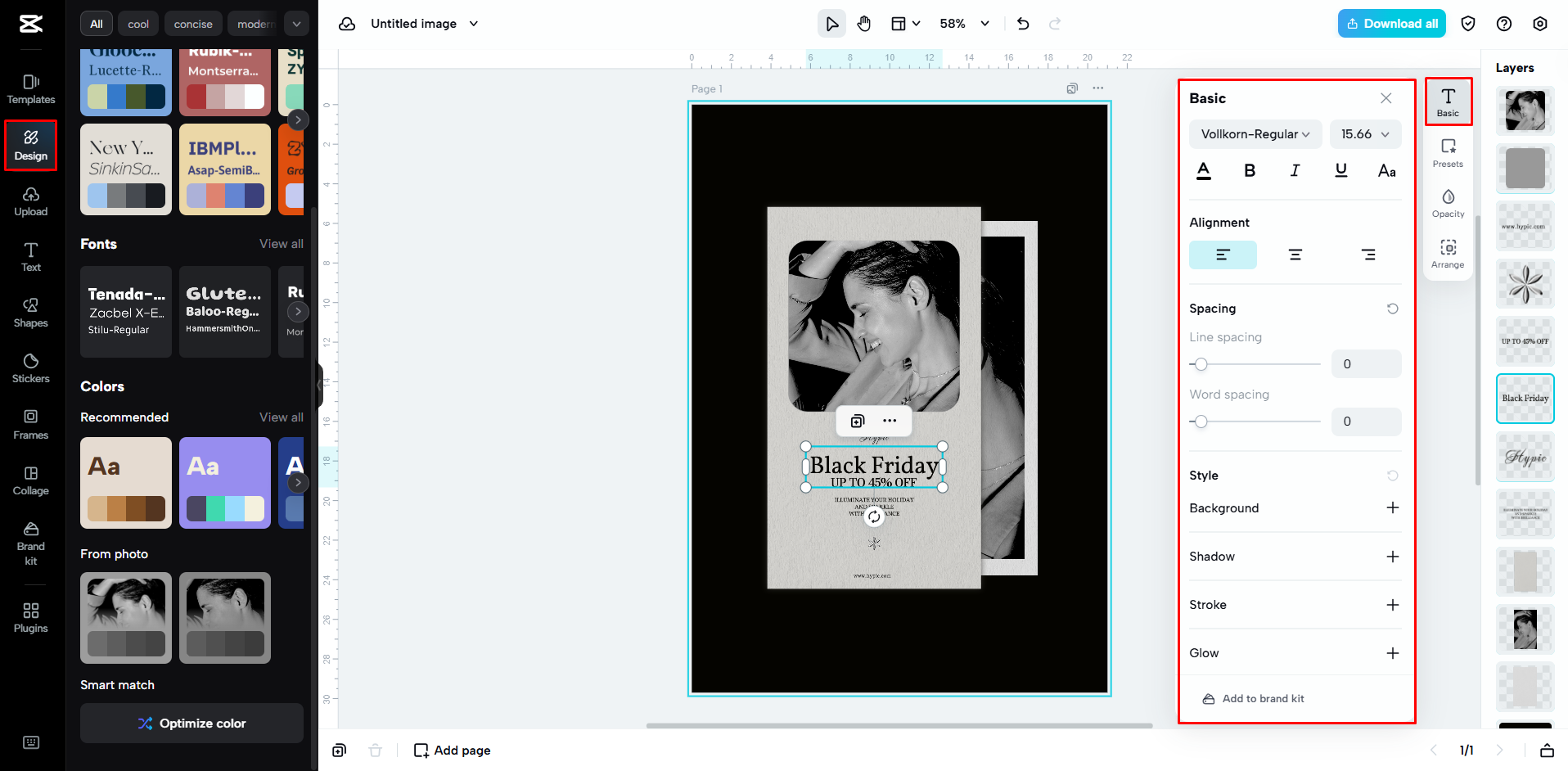 Customizing the flyer template with CapCut Web