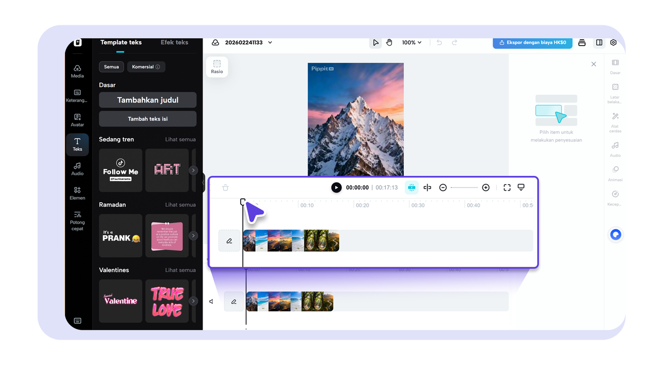 Gunakan pemotong/edit video online gratis untuk menghapus adegan-adegan yang tidak diperlukan.