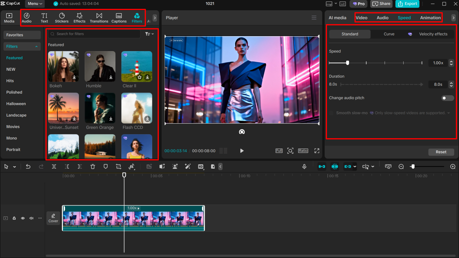 Editing video after generation in the CapCut desktop video editor