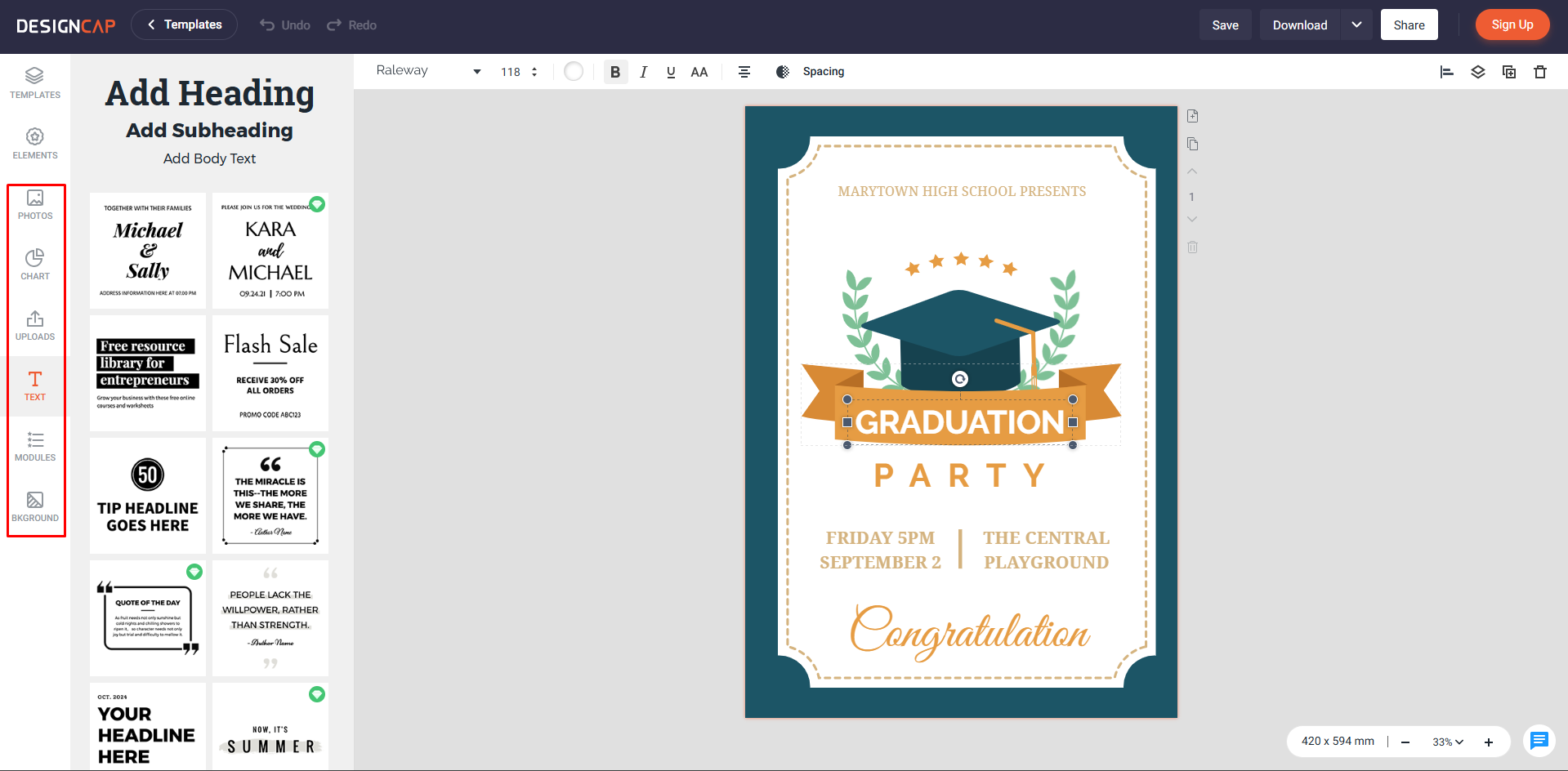 Using DesignCap to create the perfect event poster
