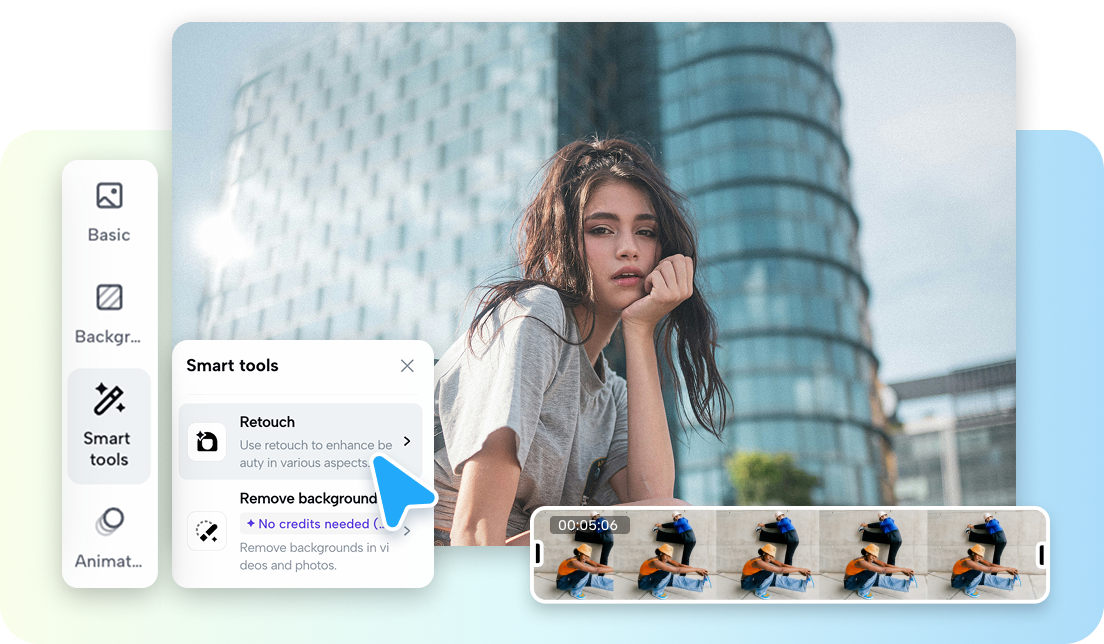 Manually create image videos in Pippit's image editor