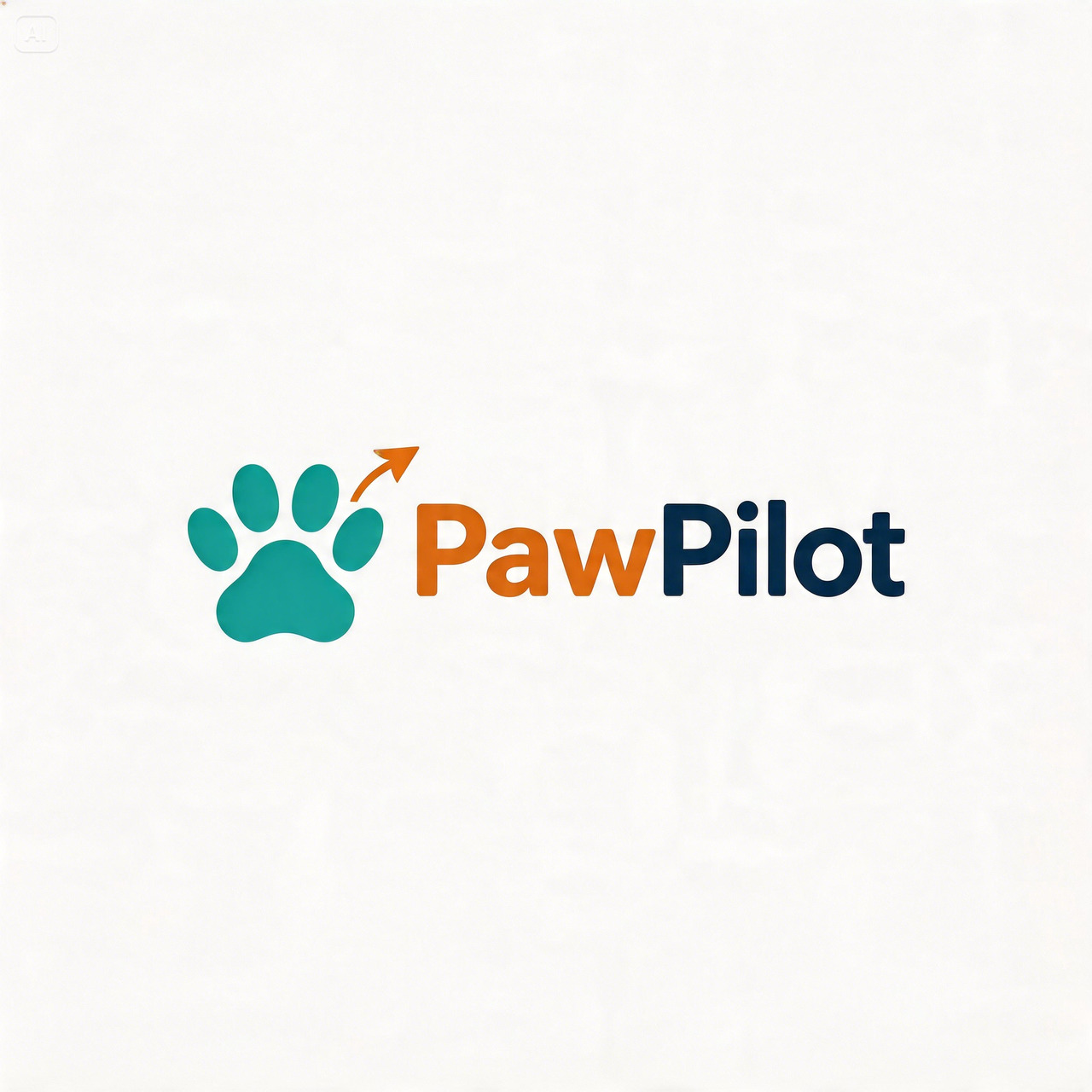 Dreamina PawPilot simplified icon plus wordmark logo concept