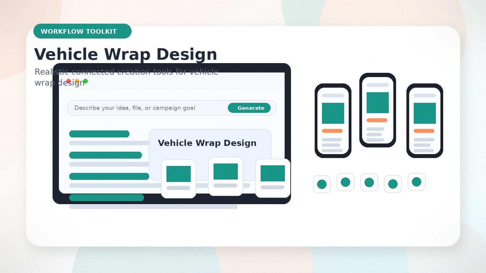 Vehicle Wrap Design realistic workflow toolkit visual for vehicle wrap design