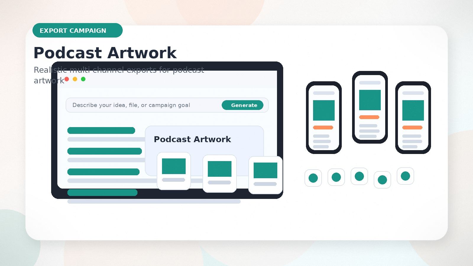 Podcast Artwork realistic export campaign visual for podcast artwork