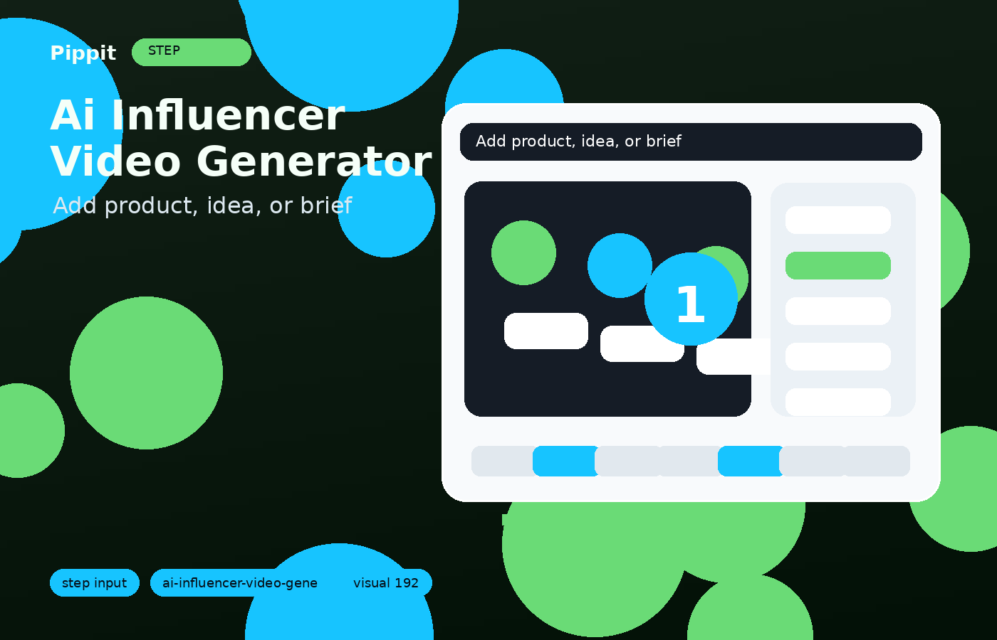 ai influencer video generator input step in Pippit