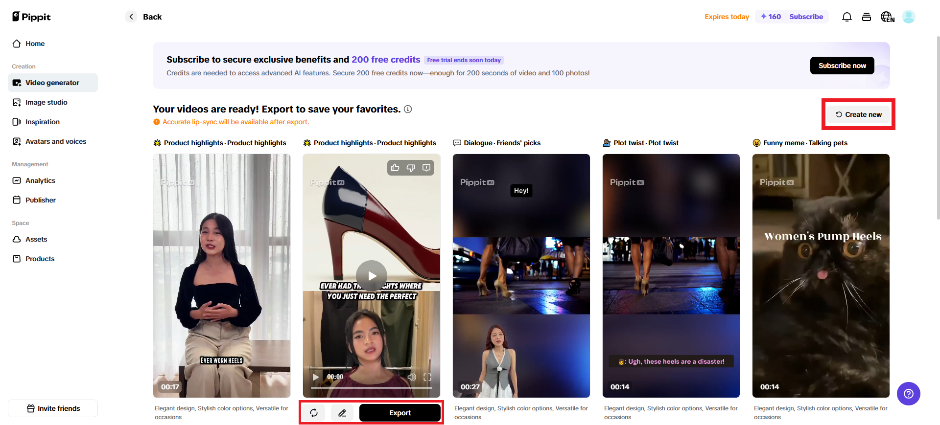 Select your desired video from the many available options