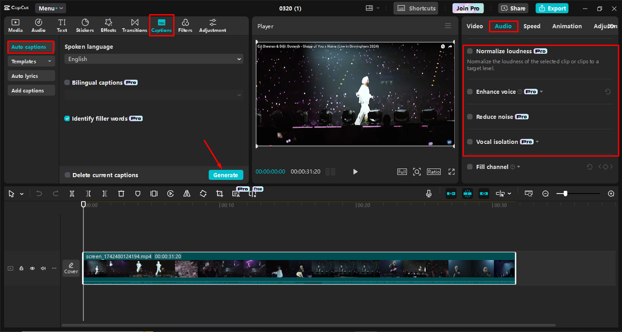 Enhancing the screen recording with the CapCut desktop video editor
