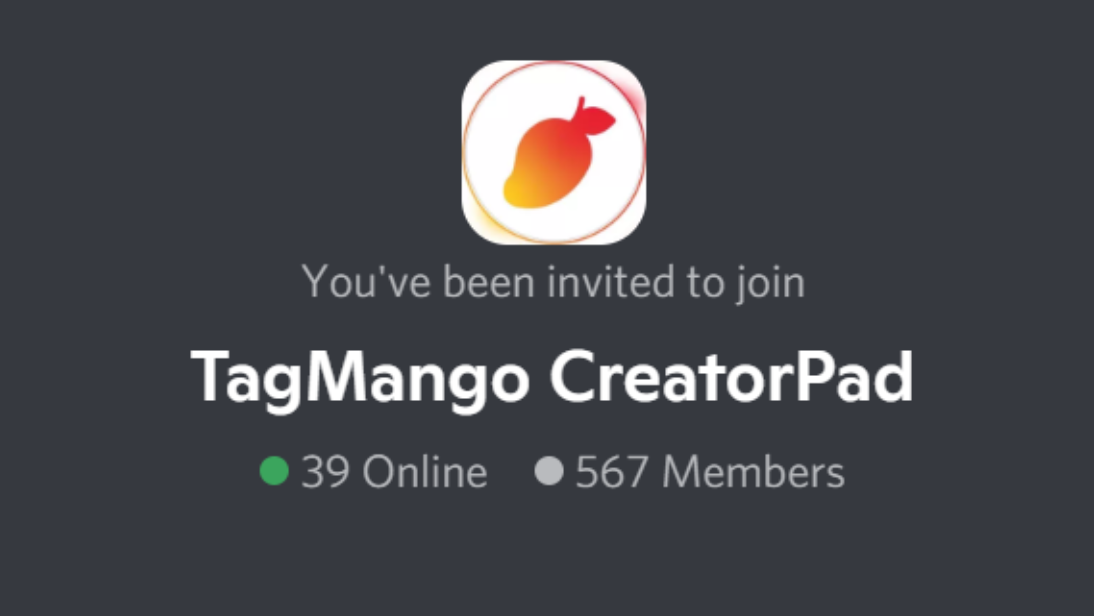TagMango CreatorPad Discord szerver YouTube-alkotóknak.